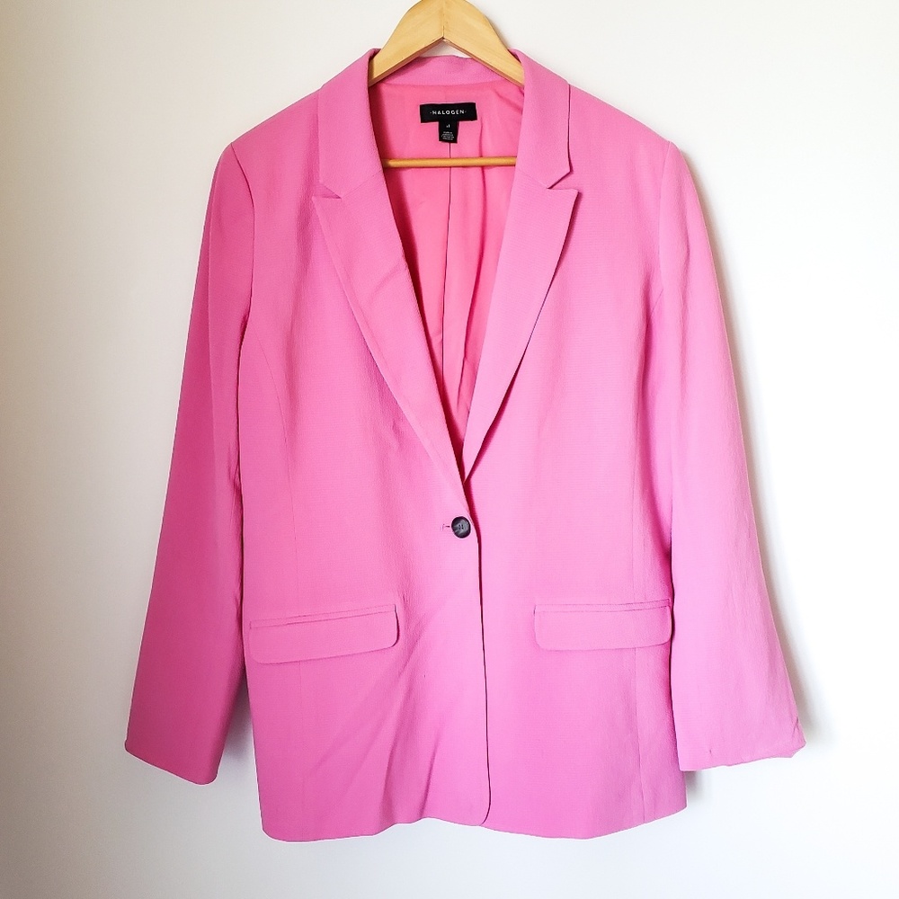 Halogen | Bubblegum Hot Pink Blazer Single Button